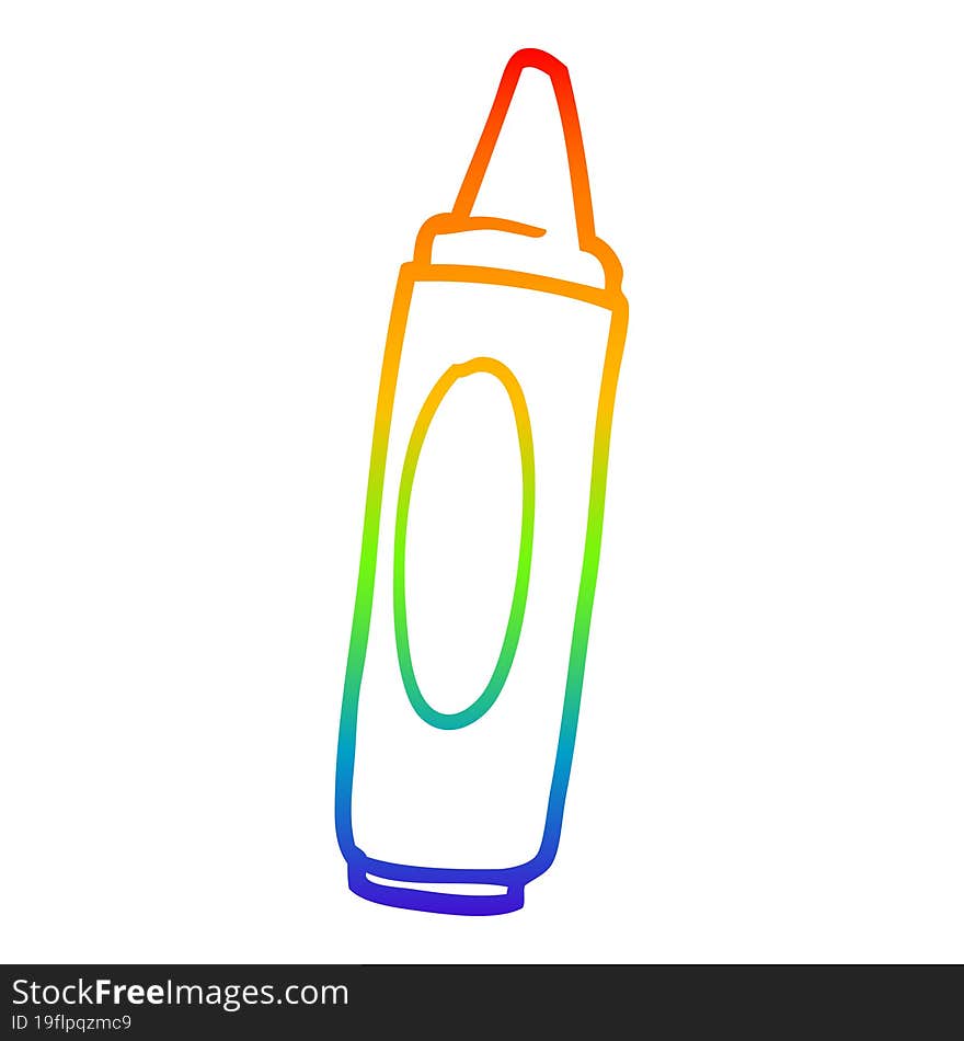 Rainbow Gradient Line Drawing Cartoon Coloring Crayon