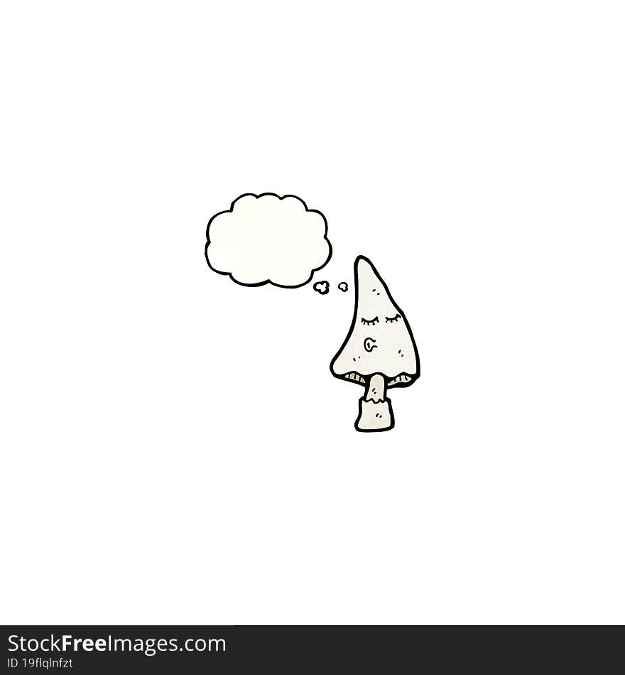 Cartoon Mushroom With Thought Bubble