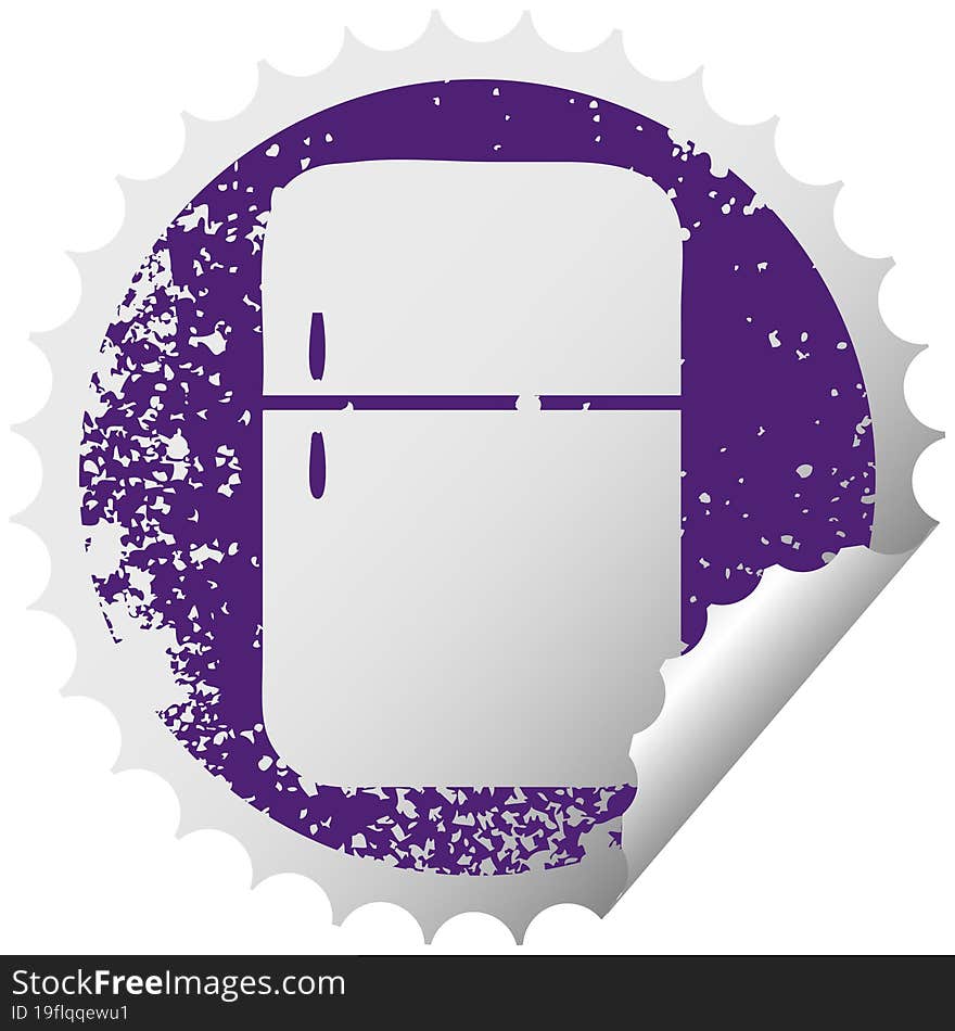 distressed circular peeling sticker symbol fridge freezer