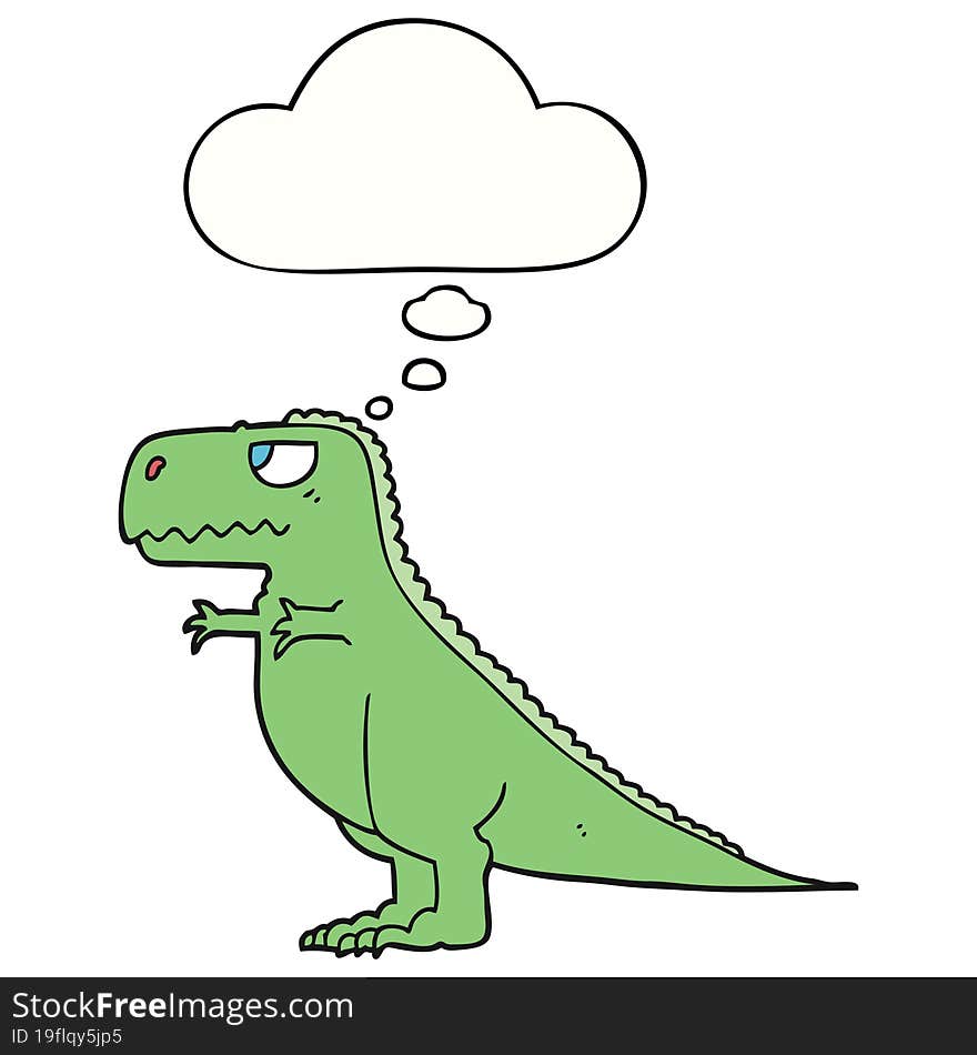 cartoon dinosaur and thought bubble