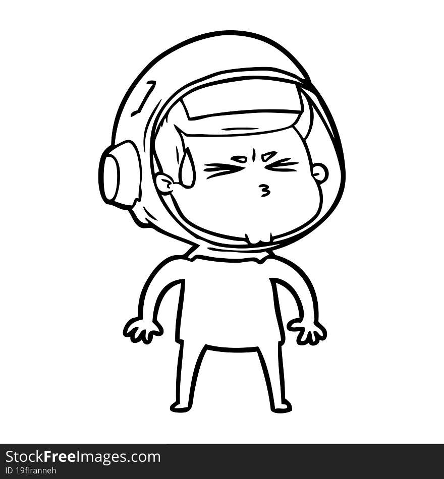 cartoon stressed astronaut. cartoon stressed astronaut