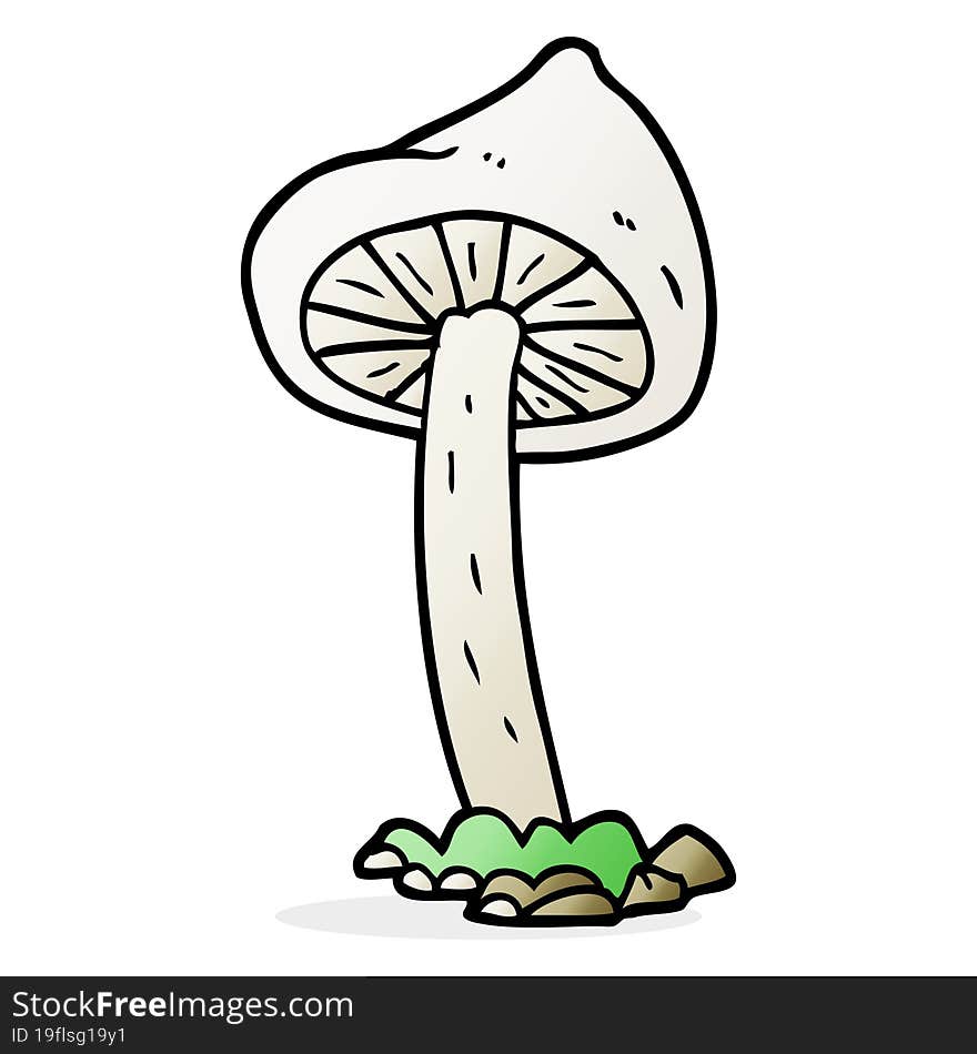 freehand drawn cartoon mushroom