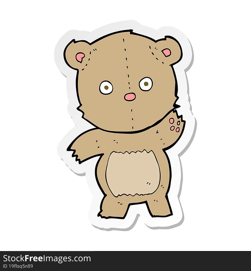 sticker of a cartoon teddy bear