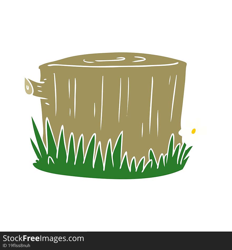 Flat Color Style Cartoon Tree Stump