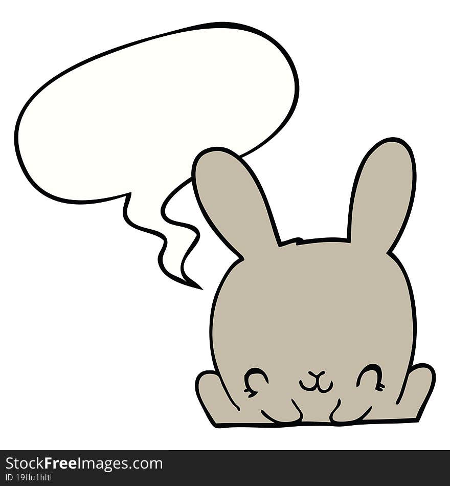 cartoon rabbit and speech bubble