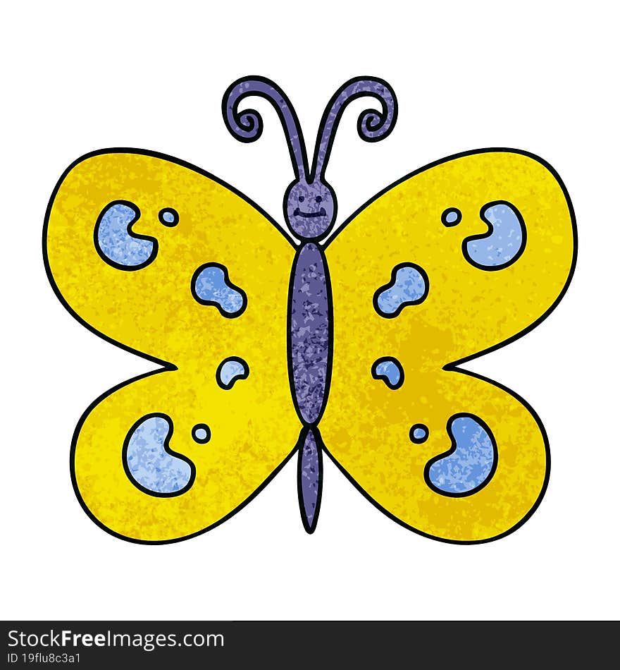 quirky hand drawn cartoon butterfly