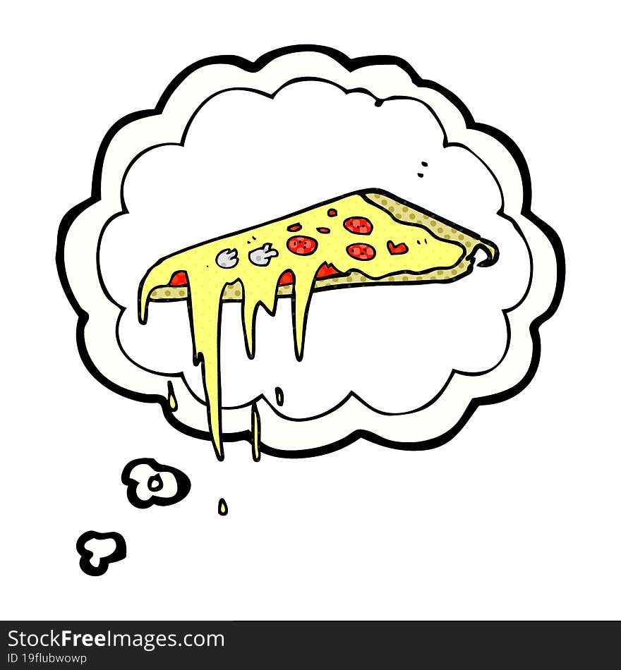 Thought Bubble Cartoon Pizza