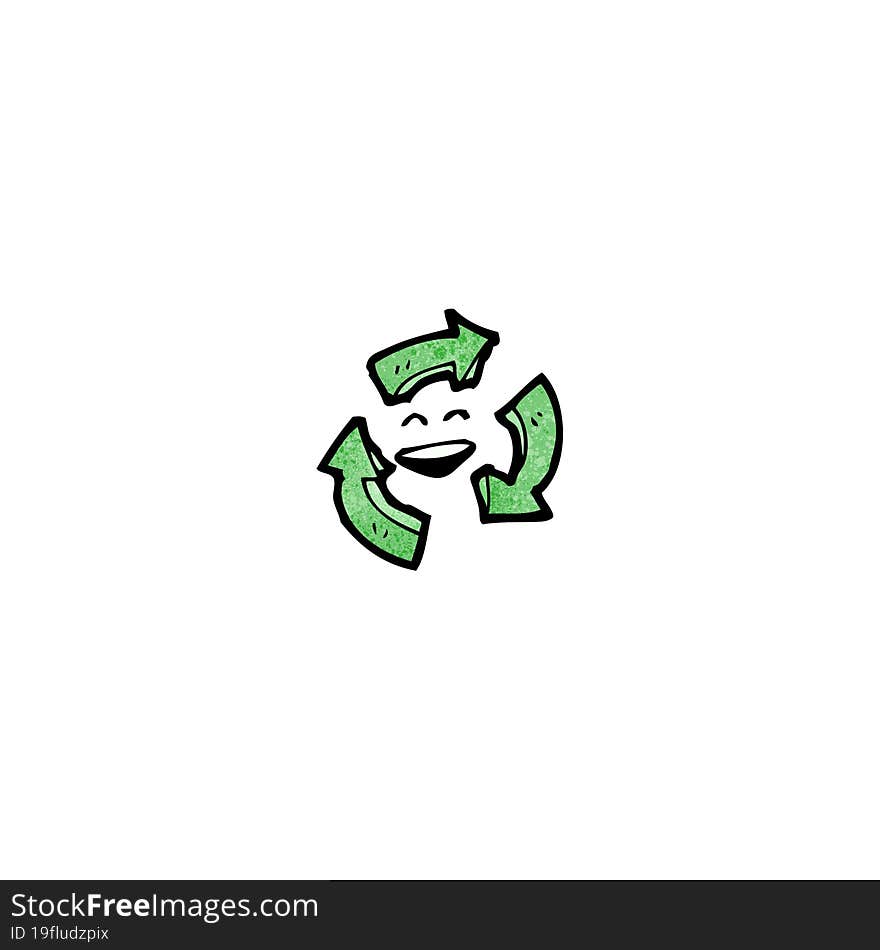 cartoon recycling symbol