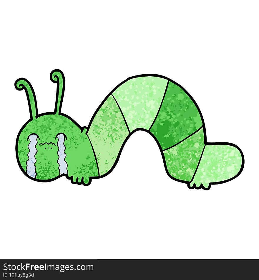 cartoon caterpillar obsessing over his regrets. cartoon caterpillar obsessing over his regrets