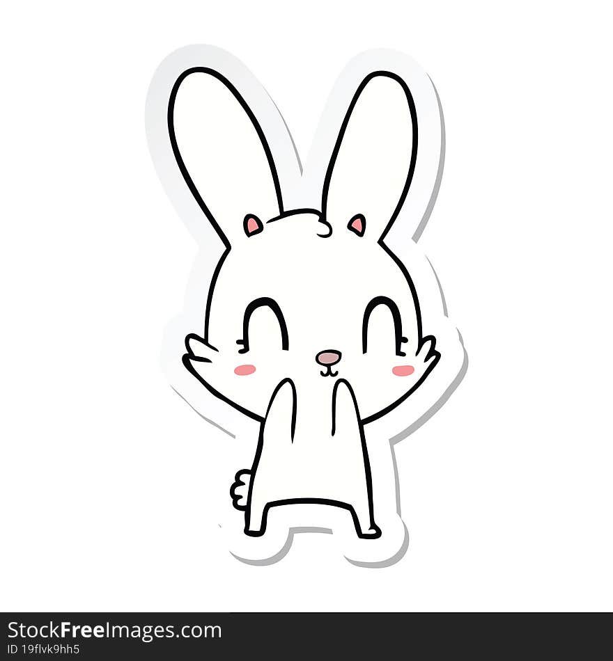 sticker of a cute cartoon rabbit