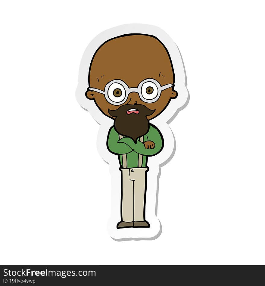 Sticker Of A Cartoon Annoyed Old Man