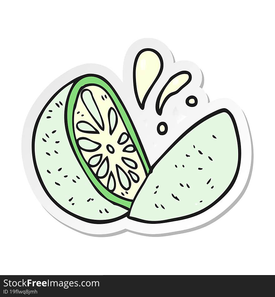 sticker of a cartoon melon