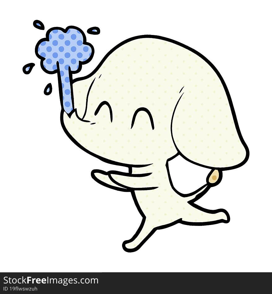 cute cartoon elephant spouting water. cute cartoon elephant spouting water