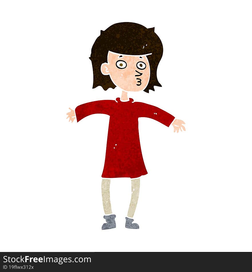 Cartoon Nervous Woman