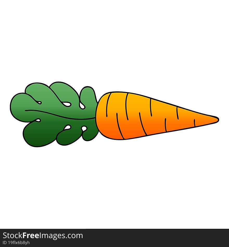 Quirky Gradient Shaded Cartoon Carrot