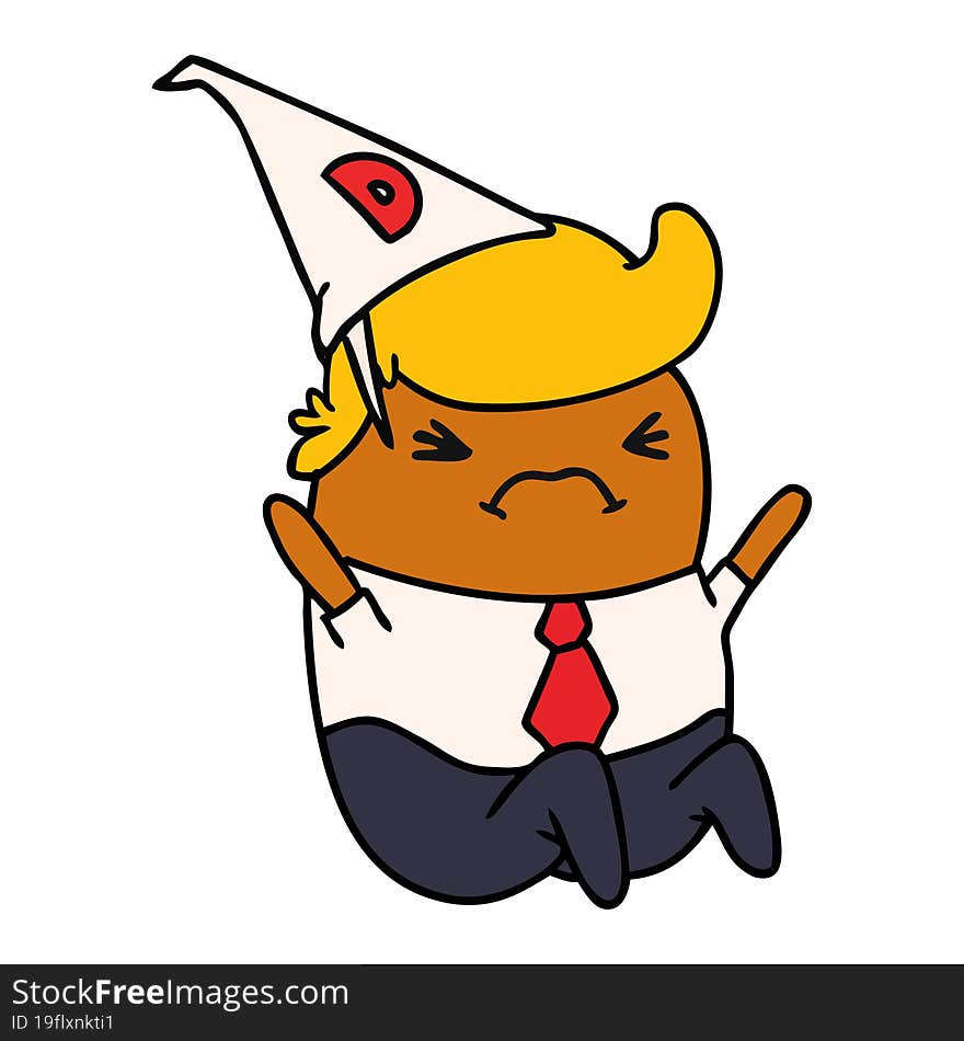 cartoon kawaii man in dunce hat