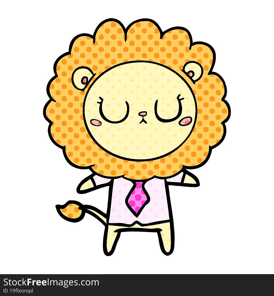 cartoon lion in business clothes. cartoon lion in business clothes