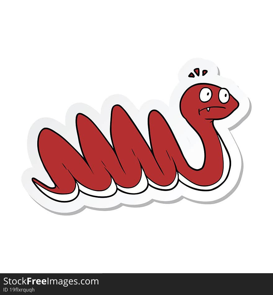 sticker of a cartoon snake