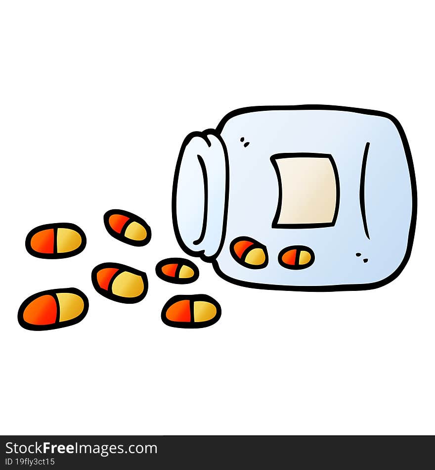 vector gradient illustration cartoon jar of pills