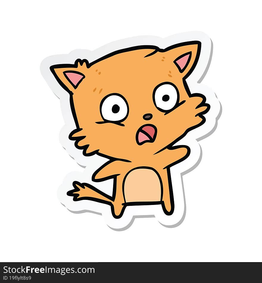 Sticker Of A Cartoon Cat