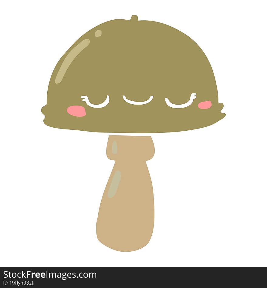 Flat Color Style Cartoon Mushroom