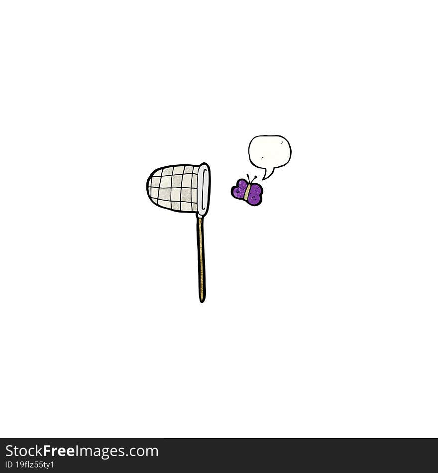 Cartoon Butterfly And Net