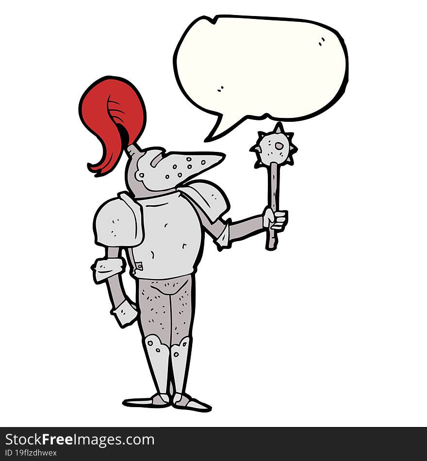 freehand drawn speech bubble cartoon medieval knight