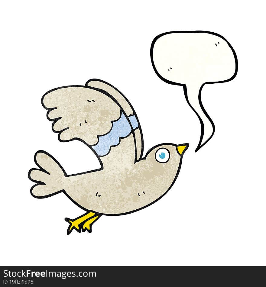 speech bubble textured cartoon bird