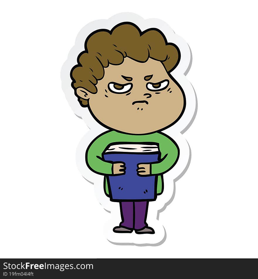 Sticker Of A Cartoon Angry Man