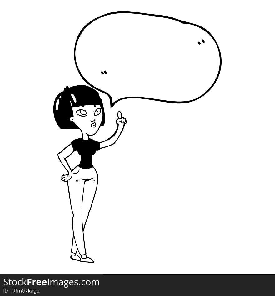 speech bubble cartoon woman asking question