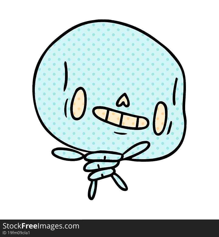 cartoon kawaii cute dead skeleton