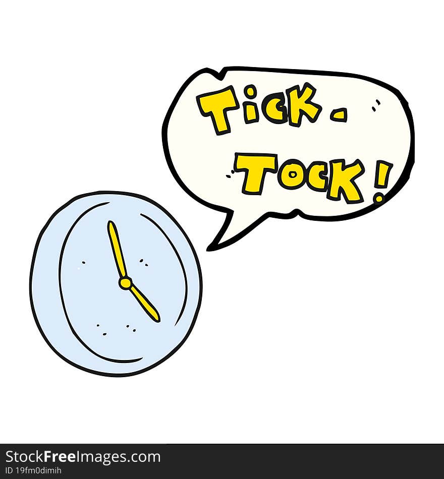 speech bubble cartoon ticking clock