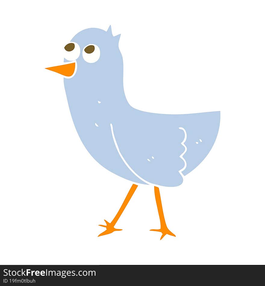 flat color illustration of bird. flat color illustration of bird