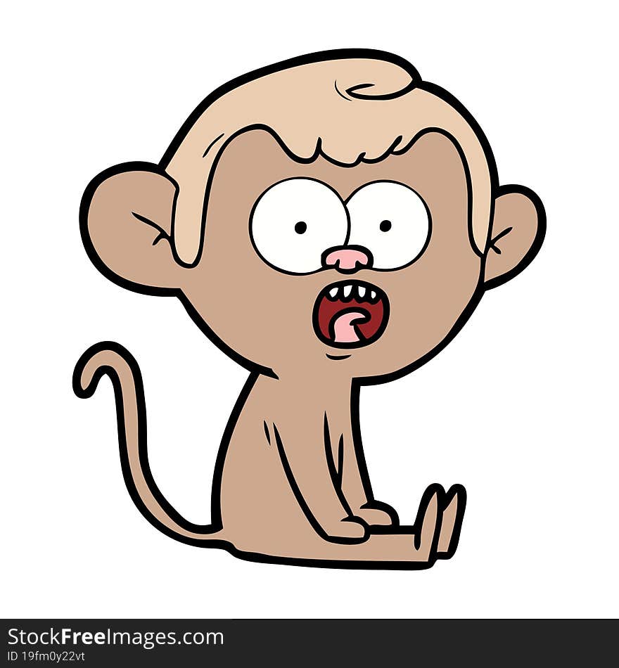 cartoon shocked monkey. cartoon shocked monkey