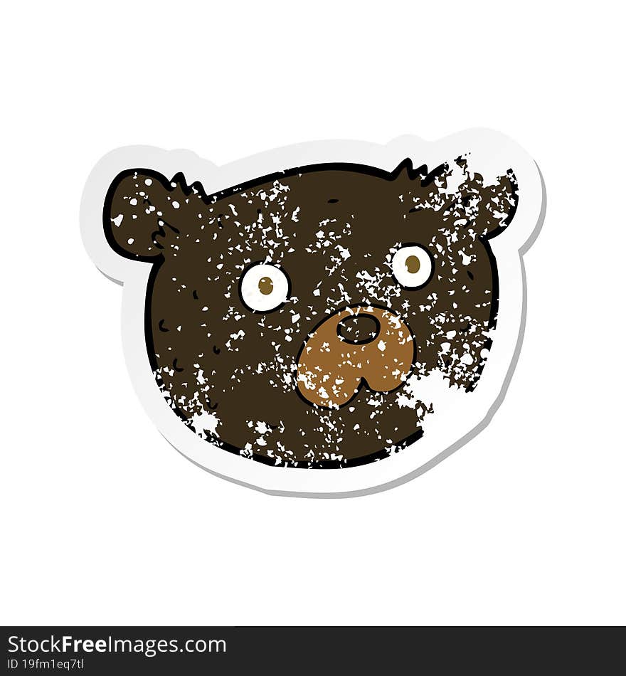 retro distressed sticker of a cartoon black bear