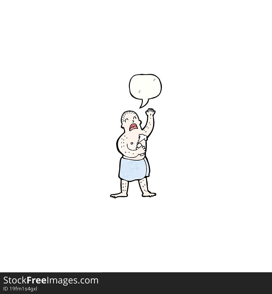 Cartoon Man In Towel