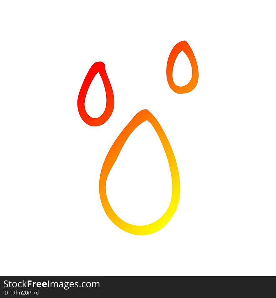 warm gradient line drawing cartoon water drips