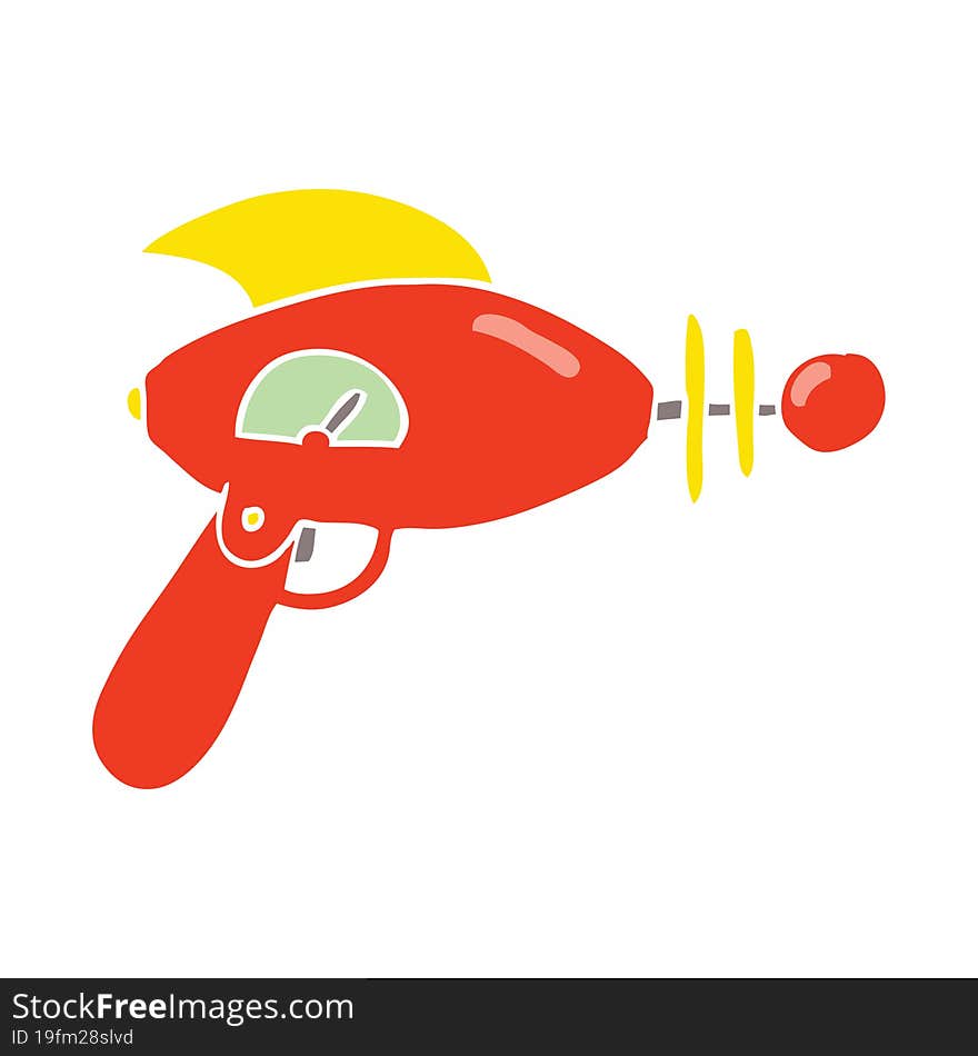 Flat Color Style Cartoon Ray Gun