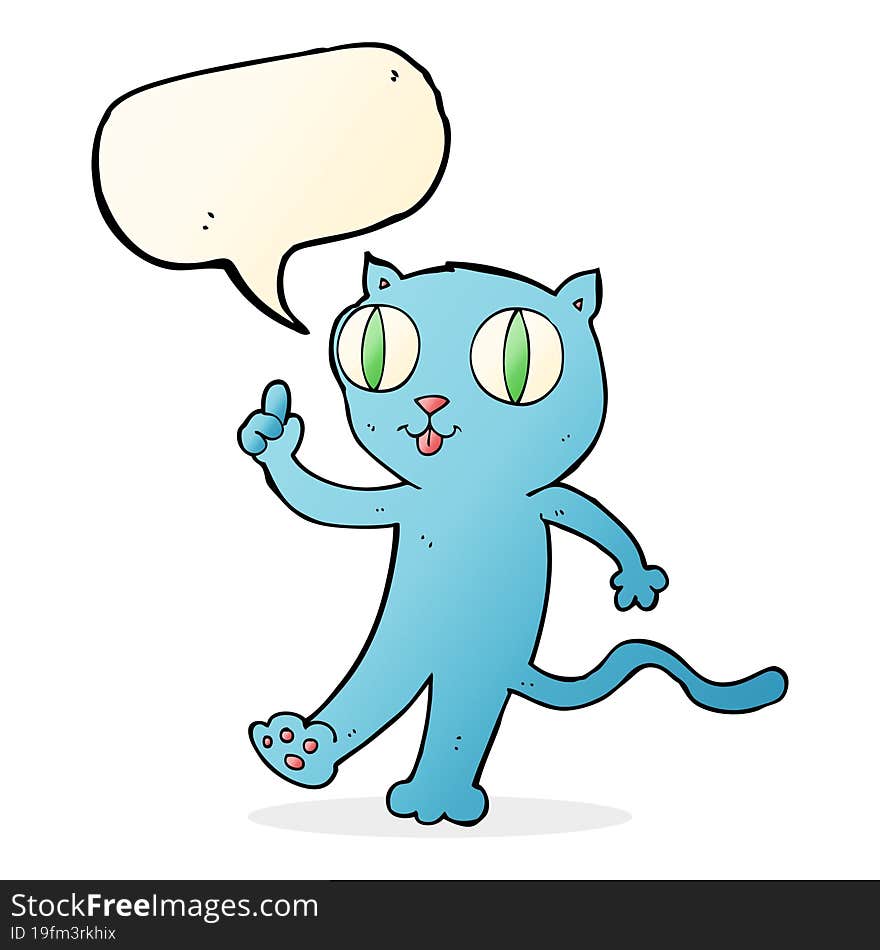 cartoon  cat with idea with speech bubble