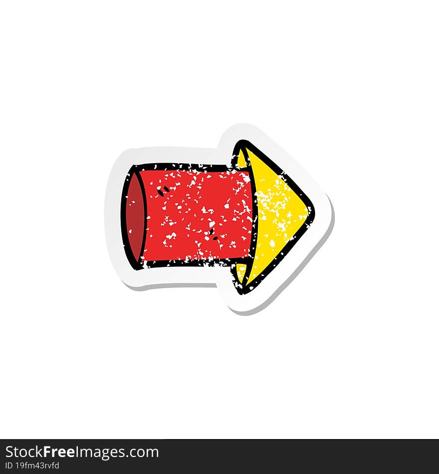 distressed sticker of a cartoon firework