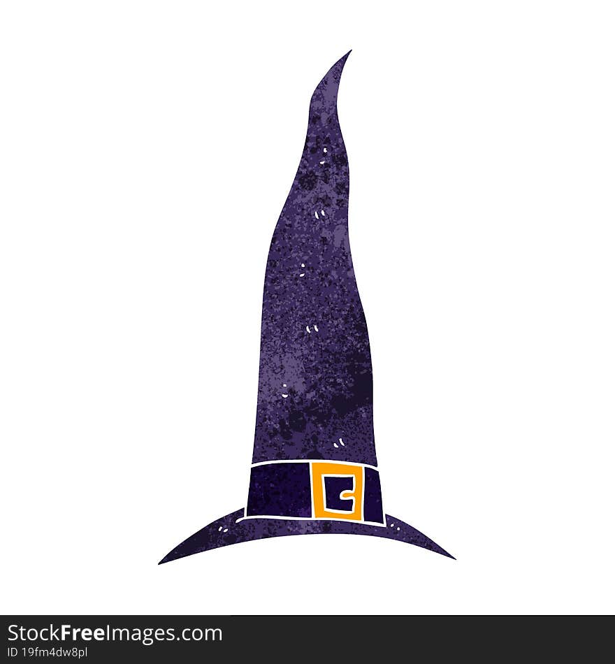 retro cartoon witch s hat