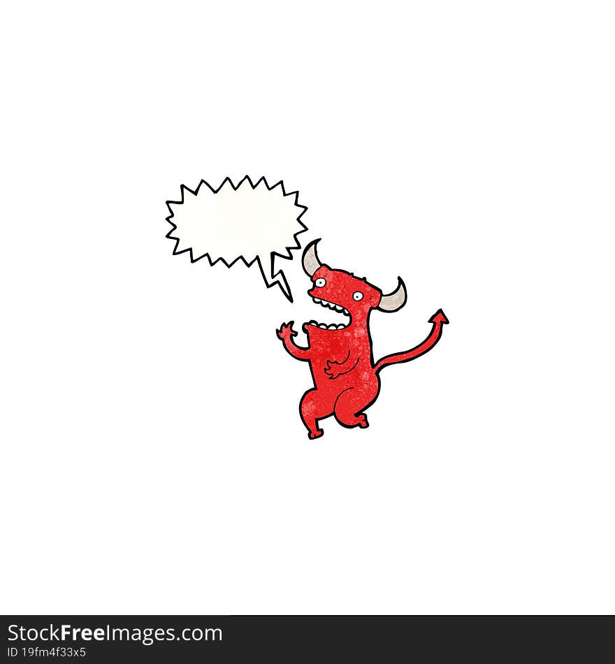 Shouting Little Devil Cartoon