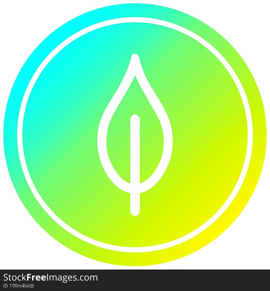 natural leaf circular in cold gradient spectrum