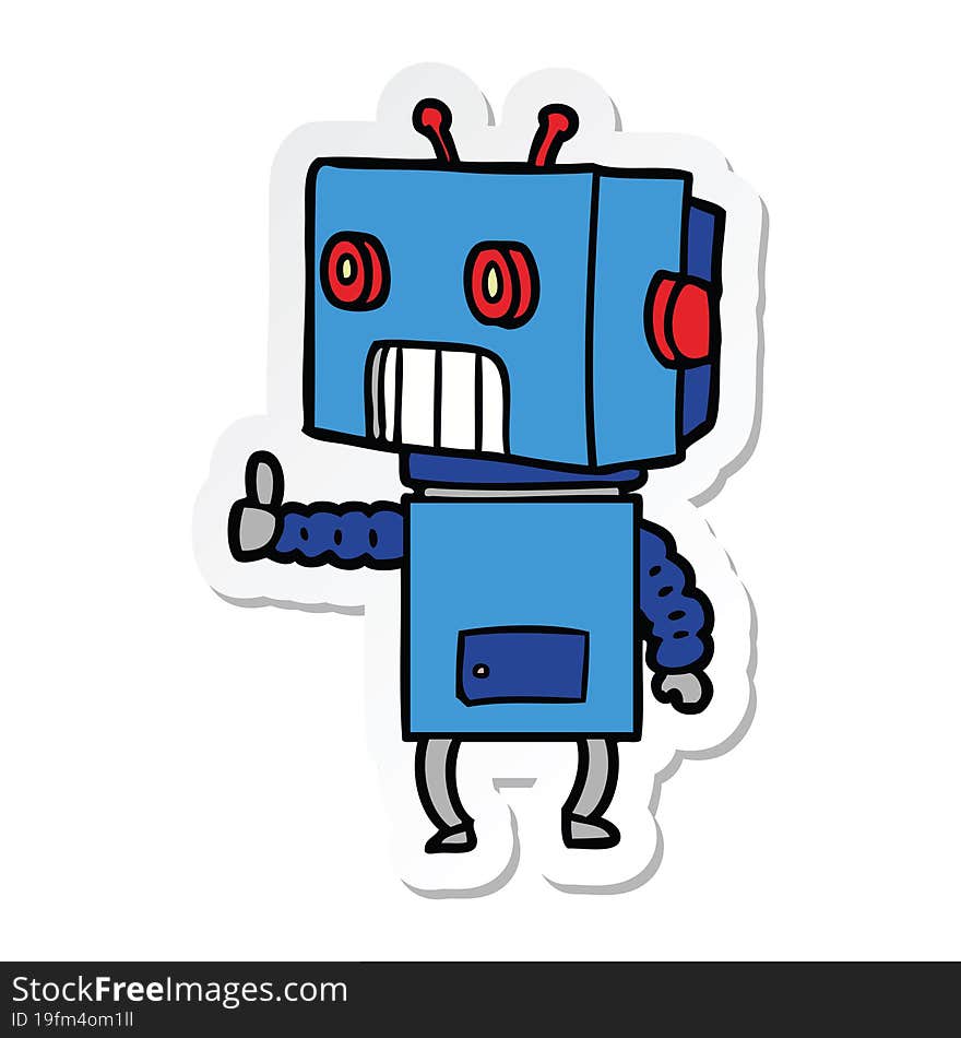 sticker of a cartoon robot