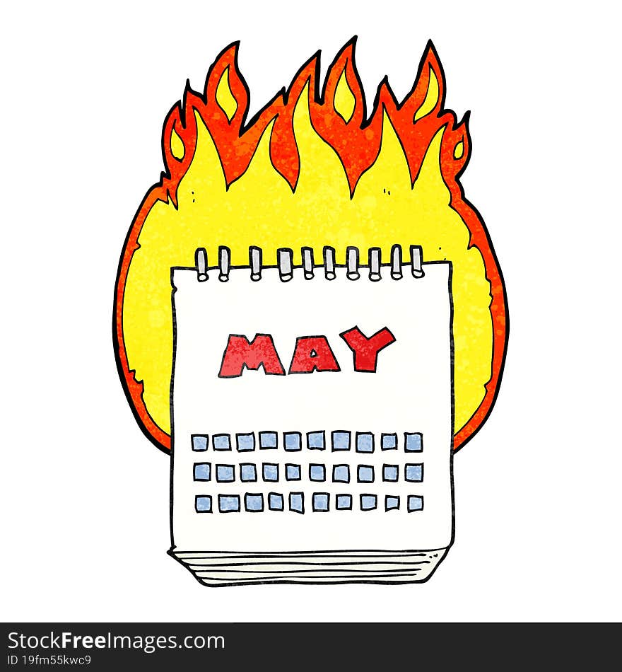 Textured Cartoon Calendar Showing Month Of May