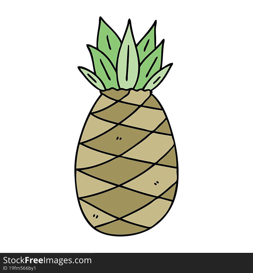 quirky hand drawn cartoon pineapple