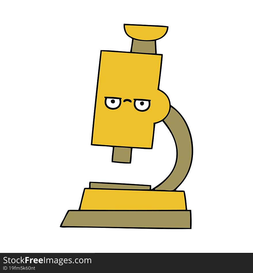 cute cartoon of a microscope. cute cartoon of a microscope