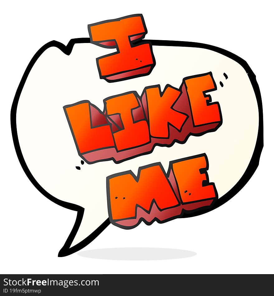 speech bubble cartoon i like me symbol