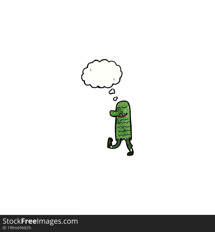 Green Monster With Thought Bubble