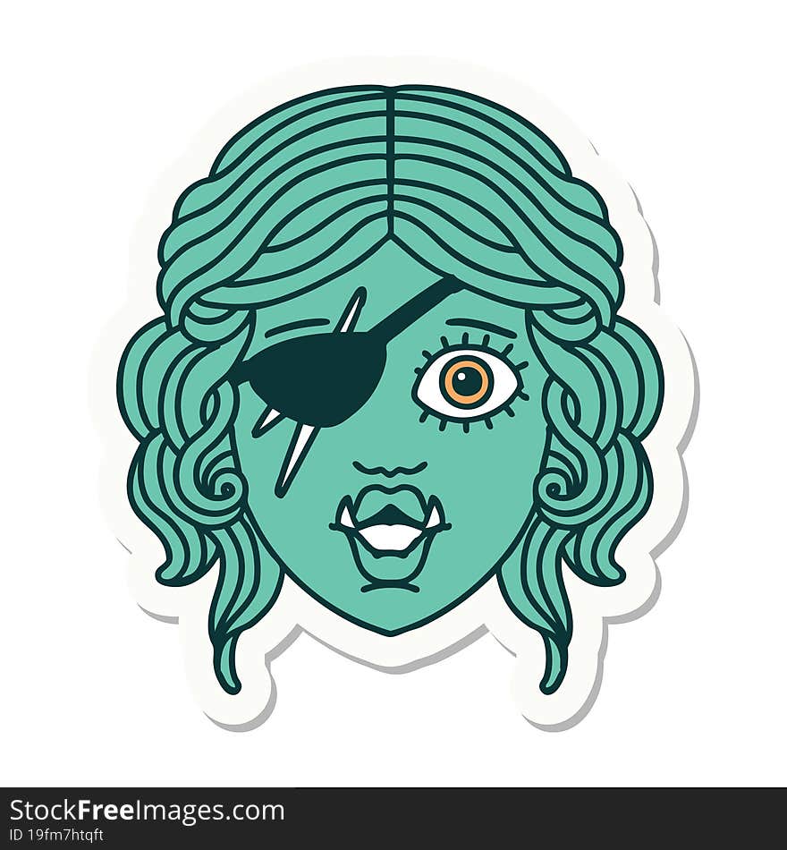 orc rogue character face sticker